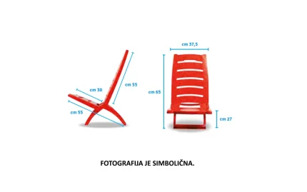 Folding chair Adriatic, magenta color, carrying capacity up to 100 kg