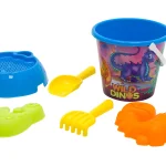 Bucket with dinosaur moulds set, 18 cm