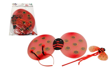 Karnevalsspielzeug Marienkäfer Flügel + Fühler + Stock-1