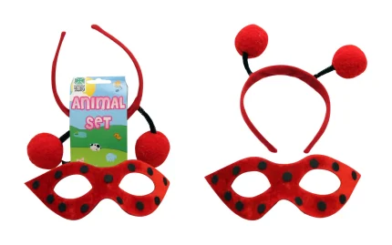 Karneval Spielzeug Maske + Reifen Fühler Marienkäfer-1