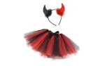 Carnival set of devil girl in black/red color