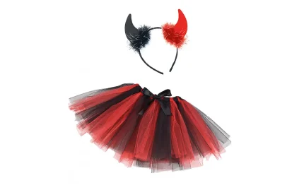 Carnival set of devil girl in black/red color
