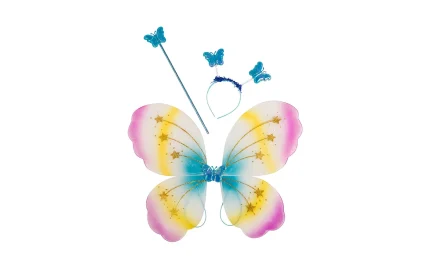 Carnival toys colorful butterfly wings + ring + stick