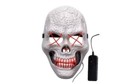 White skull mask with glowing effects, Carnival Toys