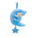 Pull-along moon-shaped instrument with a teddy bear, 23 cm.