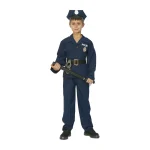 Children's carnival costume Policeman, dark blue color