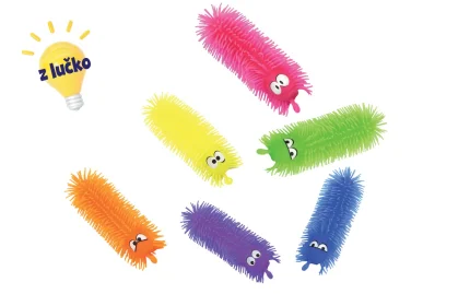 Unikatoy Squeeze Balloon Caterpillar with light, 23 cm