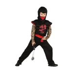 Children's carnival costume Ninja Dragon with belt, red color