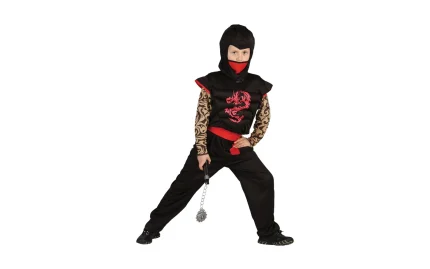 Children's carnival costume Ninja Dragon with belt, red color