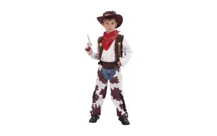 Children's carnival costume Cowboy with a brown jacket