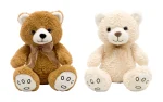 Sitzender Plüsch-Teddybär mit Seidenschleife, 28 cm-2