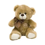 Plush sitting teddy bear with bow, 25 cm