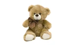Plush sitting teddy bear with bow, 25 cm