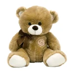Plush sitting teddy bear with bow, 40 cm