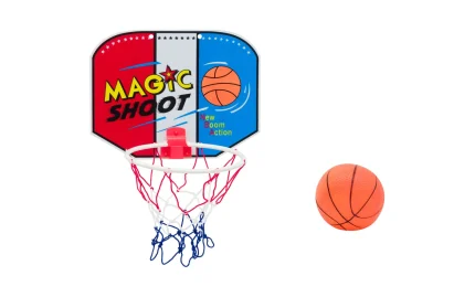 A basketball board with a hoop and ball, Unikatoy