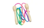 Wooden skipping rope with rainbow colours, 300 cm, Unikatoy