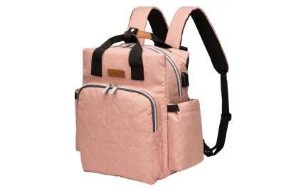 Fashion Diaper Bag - Backpack with USB port, pink